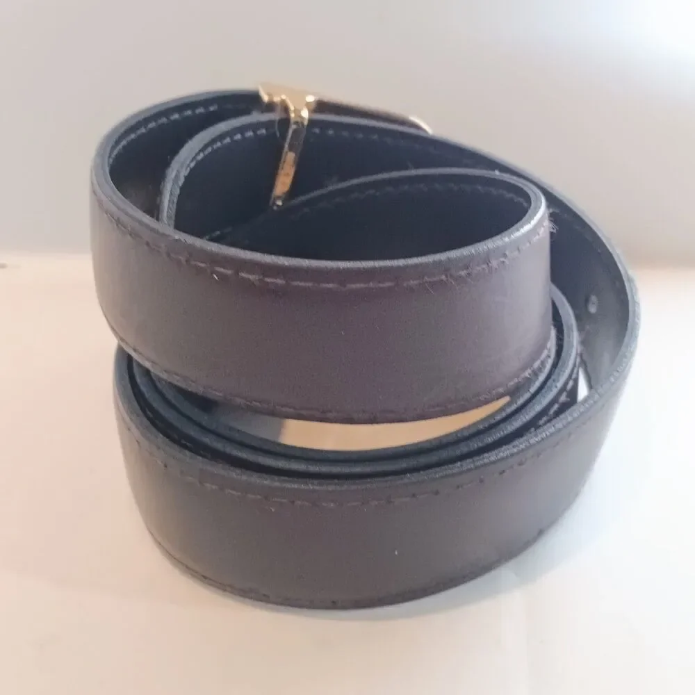 Vintage Pierre Cardin Reversible Belt-Large-Black-Brown-Removable Anchor Buckle